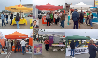 Collages Carpes partits campanya electoral Mercat 13 maig 2023.jpg