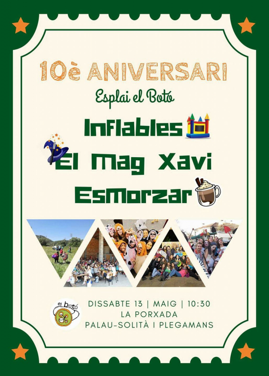 10 anys Esplai el Botó cartell