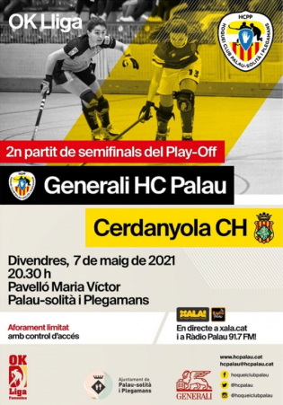 Cartell partit semifinal hoquei Palau vs Cerdanyola 7 maig 2021 ret.jpg